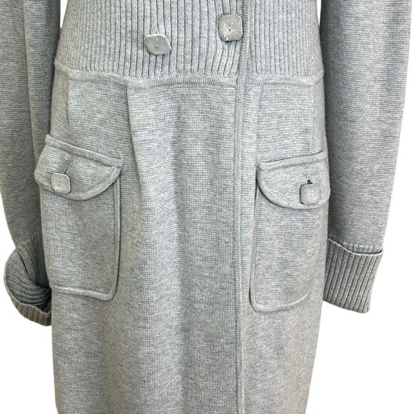 Rebecca Taylor - “Cash Feel Coat” Wool Trench, Jacket Dress - NWT, Size L, Gray - Picture 11 of 17
